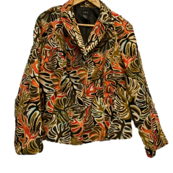 R.Q.T. multi-colour blazer with faux front pockets size L 100% Cotton - Picture 1 of 6